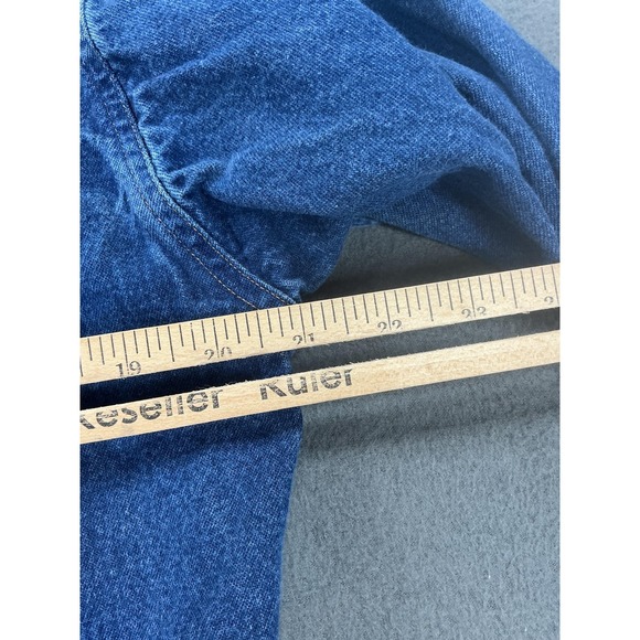 Vintage Carhartt Shirt Mens Medium Blue Denim Western Pearl Snap Made USA - Picture 9 of 11